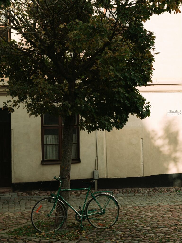 A bicycle parked in Södermalm, Stockholm