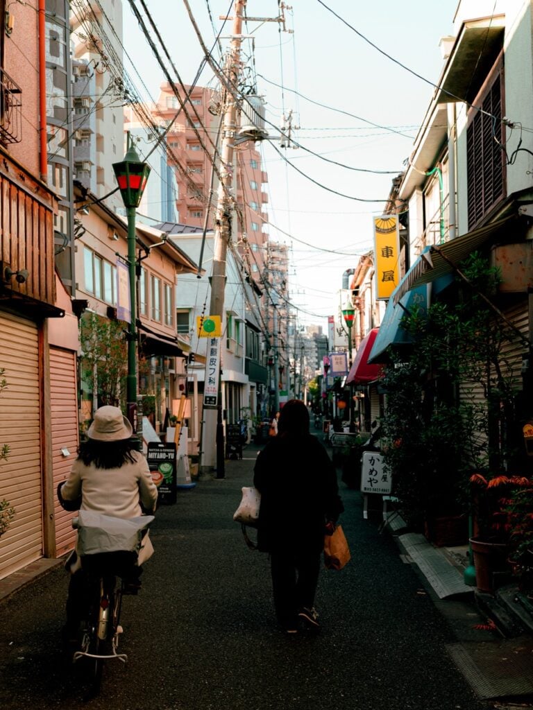 A street in Nezu, Tokyo, Japan