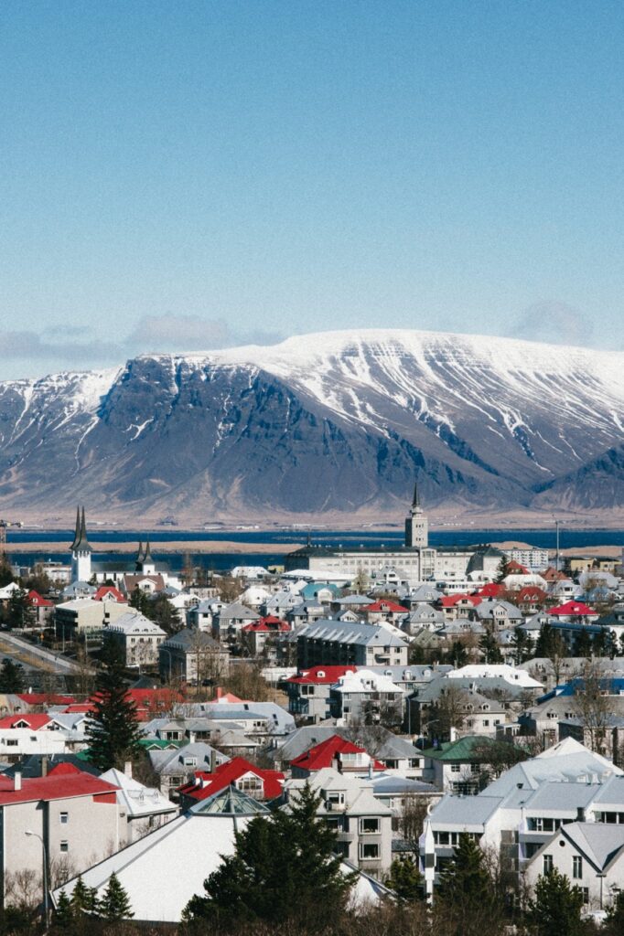 A view of Reykjavik from Perlan on a sunny day