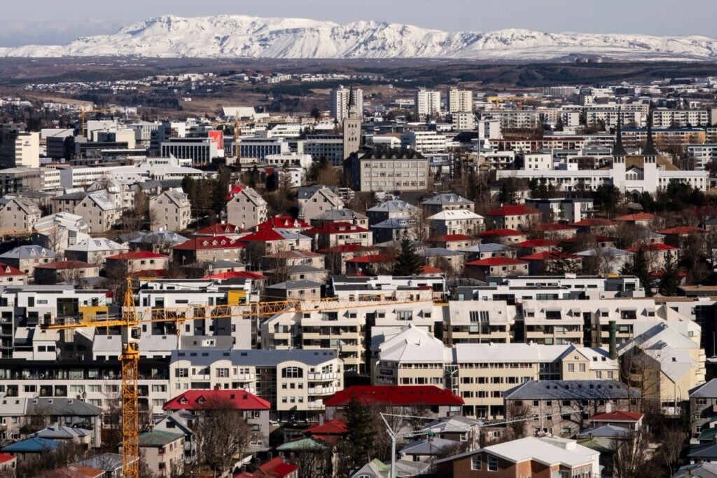 ReykjavÃk view from HallgrÃmskirkja - landscape view