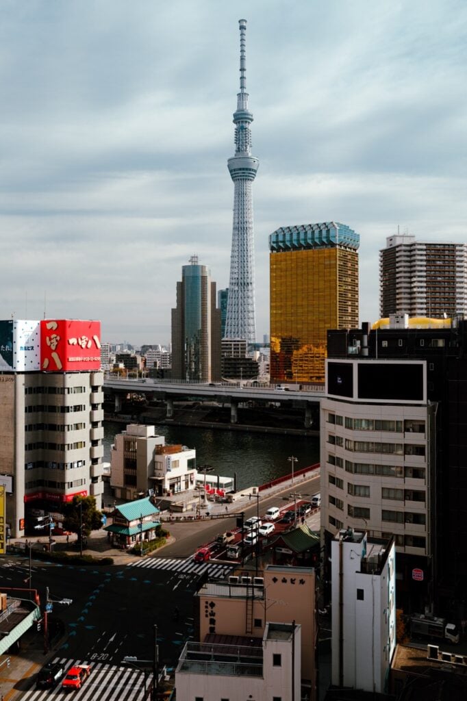 Tokyo Skytree view from Asakusa Tourist Information Center
