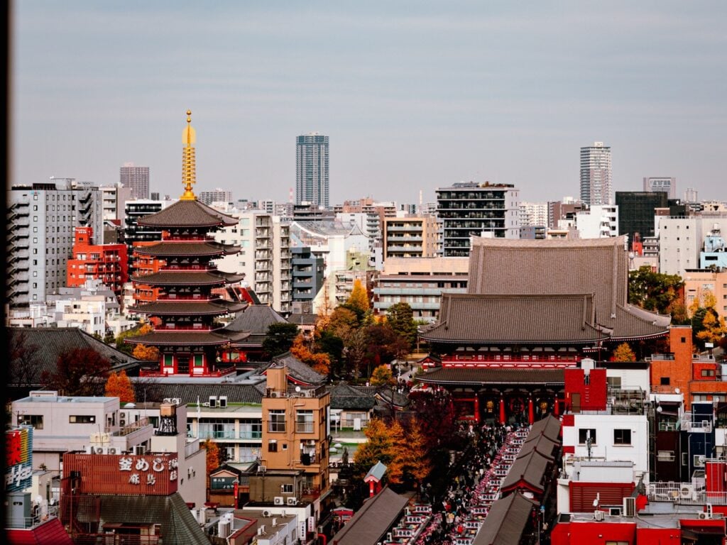 A view of the Senso-ji Temple in Tokyo, Japan