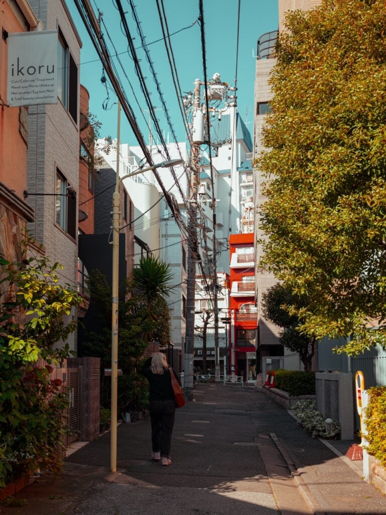 A woman walking in Tokyo, Japan