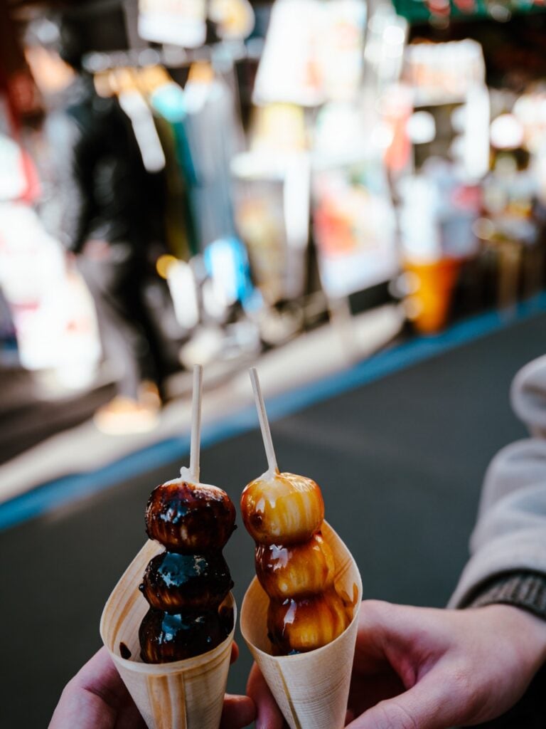 Street food from Tsukiji Outer Market in Tokyo