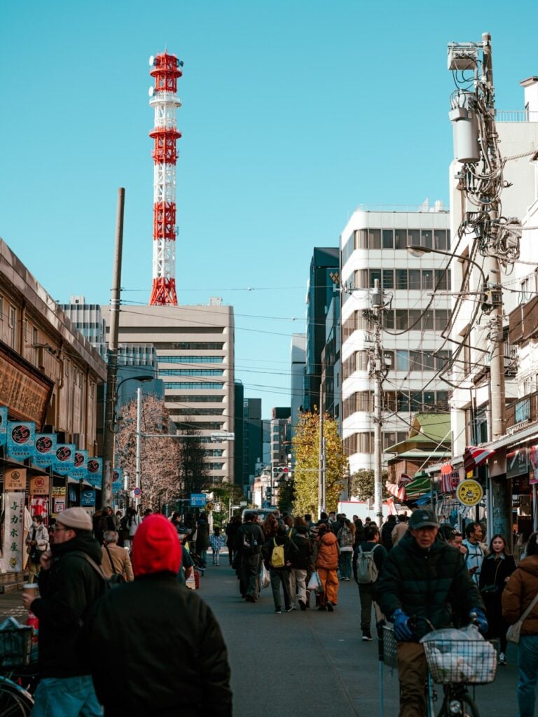 A view of the Tsukiji Outer Market in Tokyo