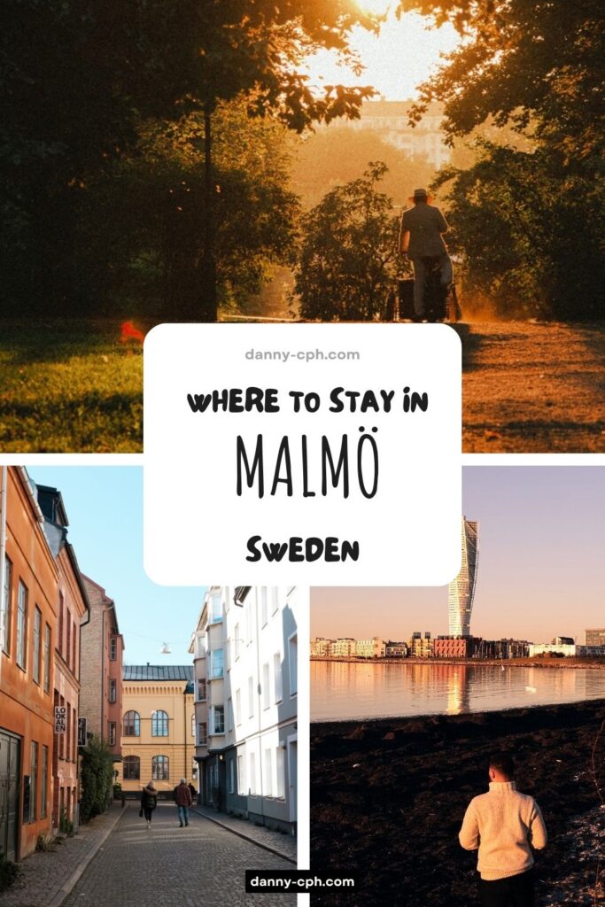 A Pinterest pin for an article on where to stay in Malmö