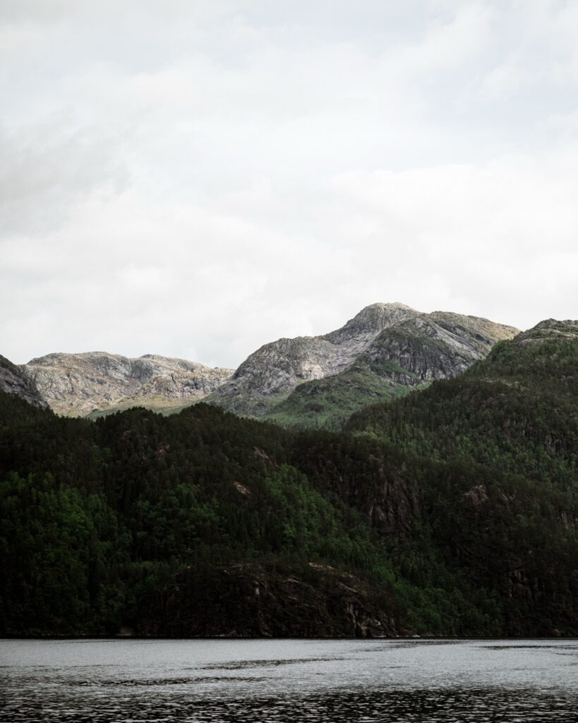 Mountains on the Osterfjord in Norway