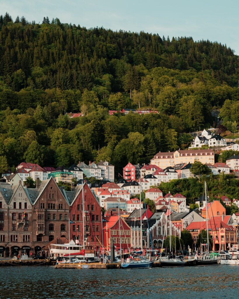 Late evening view in Bergen, Norway