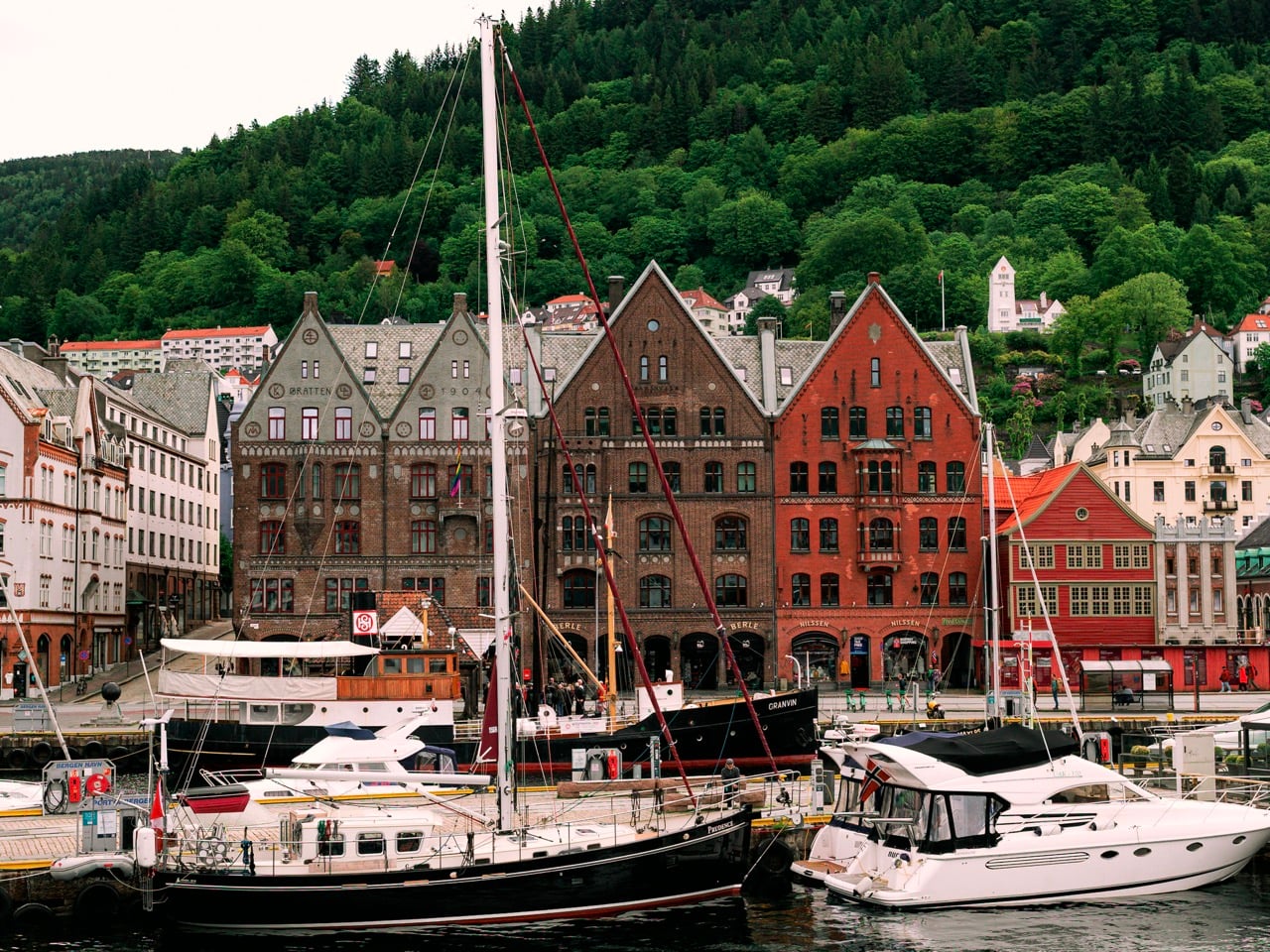 View of Bryggen, Bergen, from cruise ship