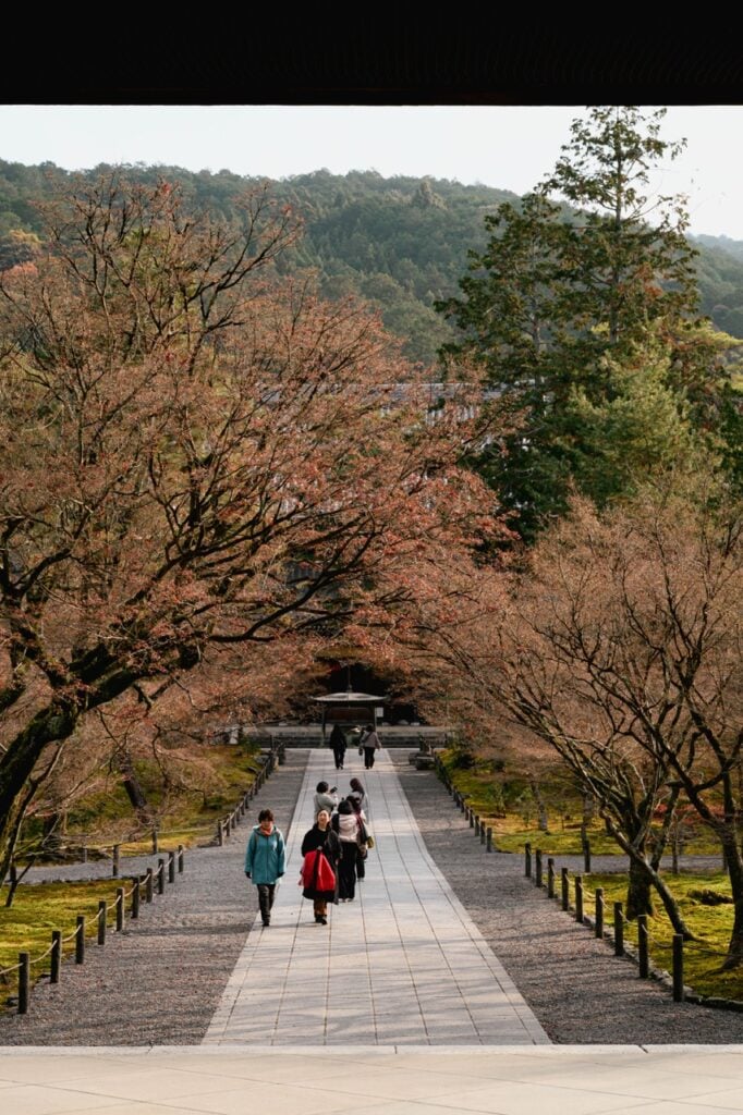 People walking around the complex of Nanzen-ji in Kyoto, Japan