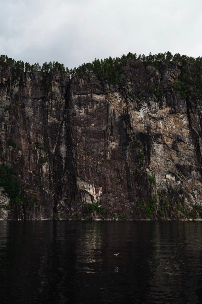 Cliffs along the Osterfjord in Norway