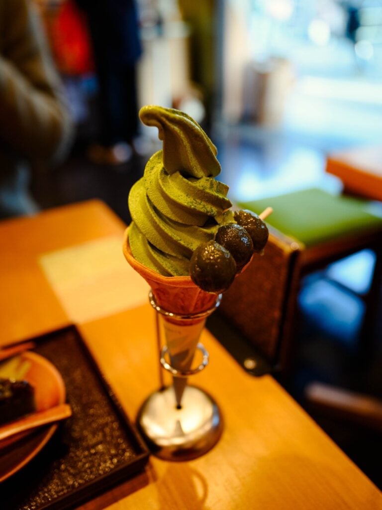 Matcha ice cream in Uji, Japan