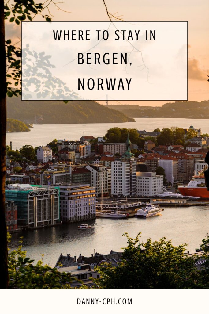 A Pinterest pin for a blog post about where to stay in Bergen