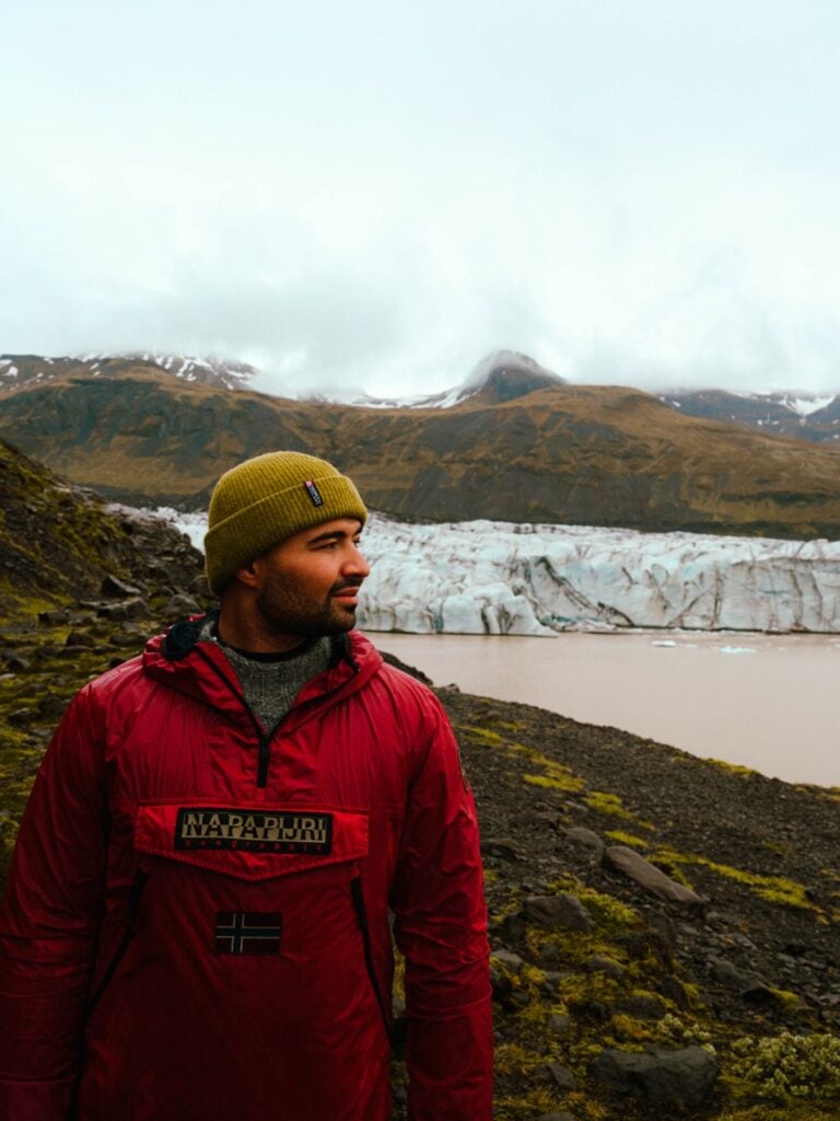 Danny Maiorca standing at a glacier in Iceland