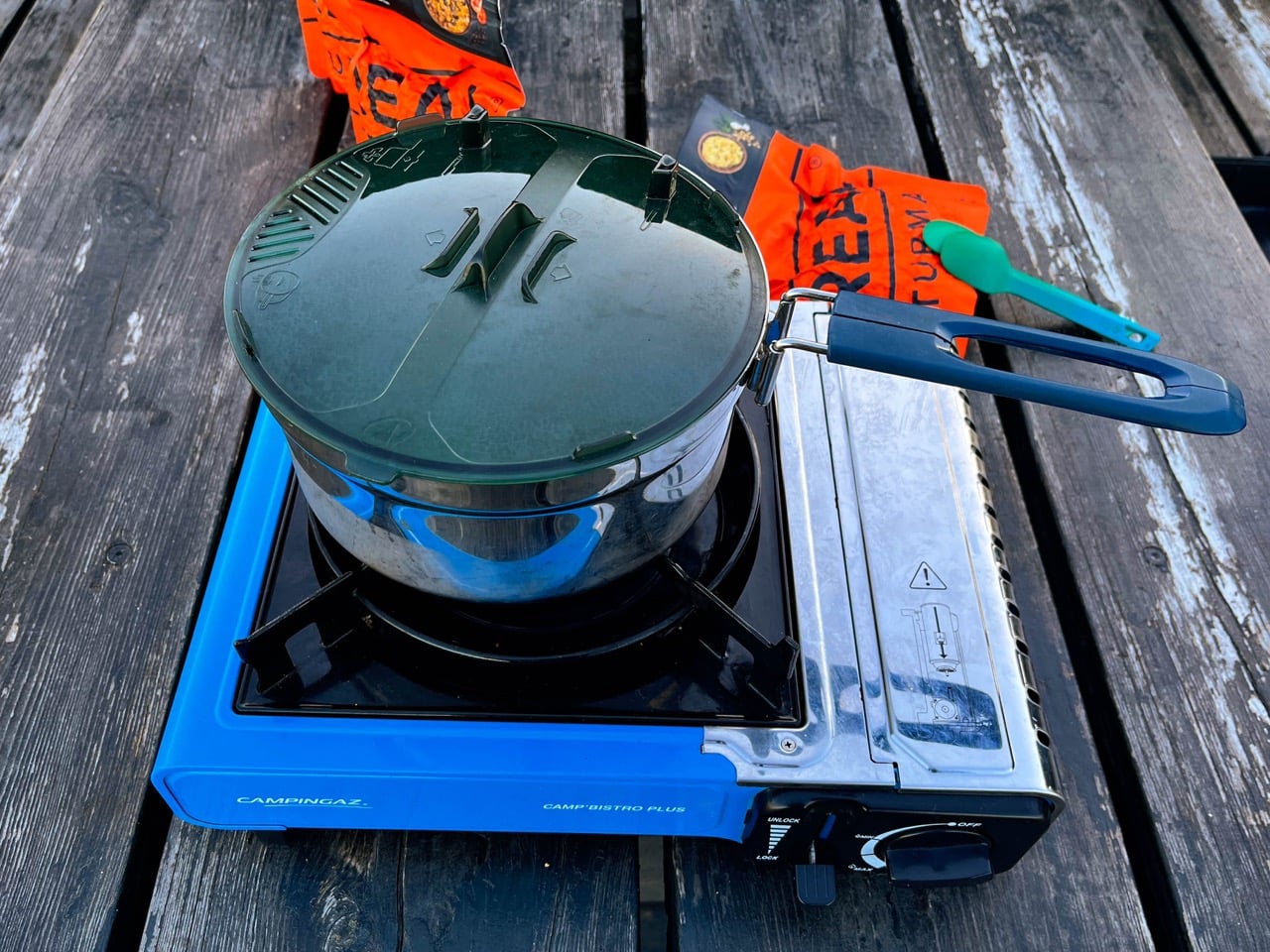 Preparing food at a campsite in Iceland