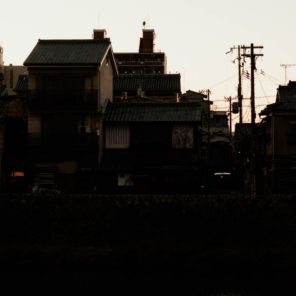 Kamo River in Kyoto, Japan - Golden Hour silhouette