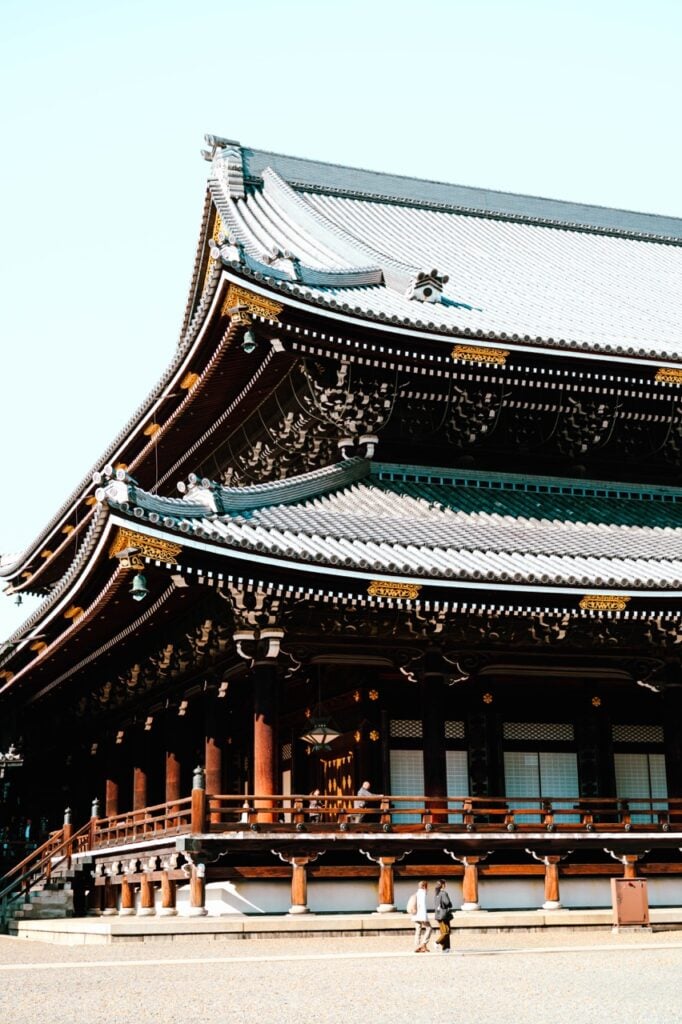 The Higashi Hongan-ji Temple in Kyoto, Japan