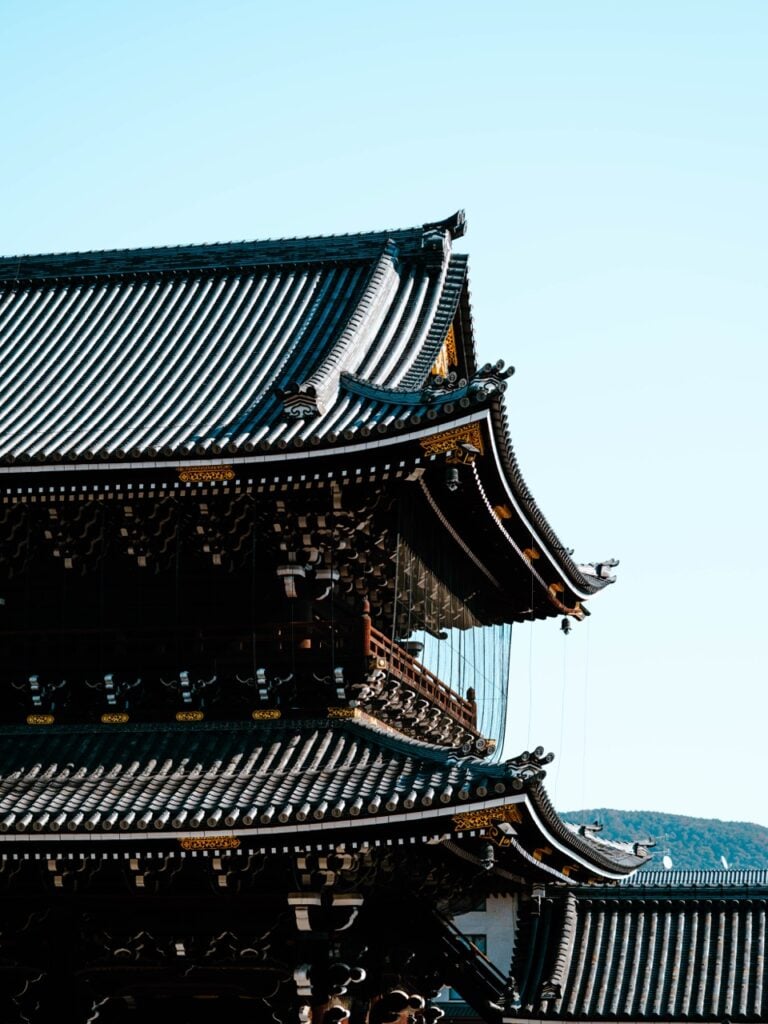 The roof of a temple in Kyoto