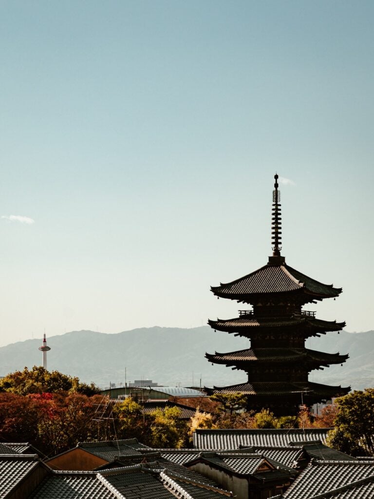 The Yasaka Pagoda and Kyoto Tower