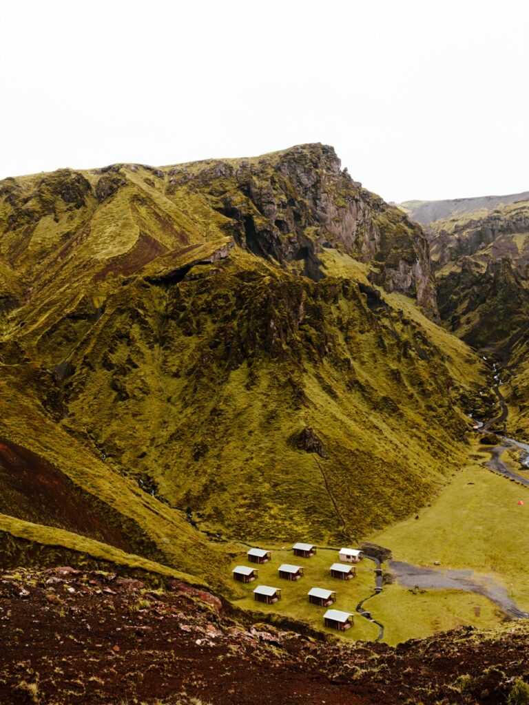 A view of the Thakgil campsite from above