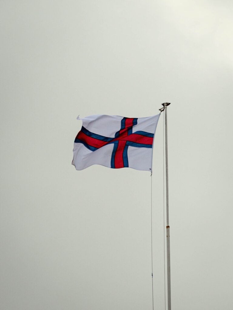 A Faroese flag in Tórshavn