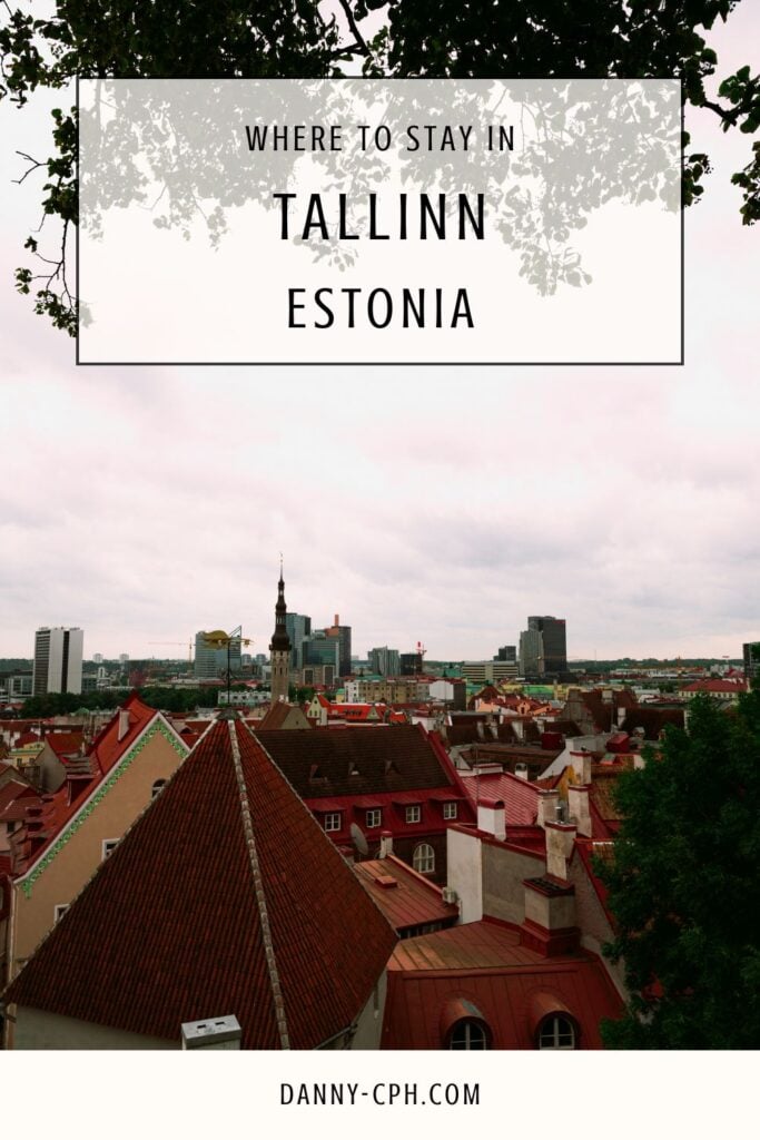 A Pinterest pin for an article about where to stay in Tallinn