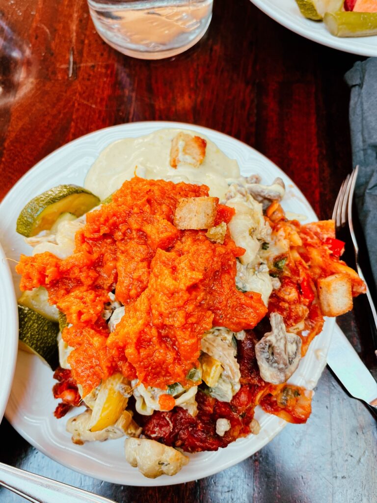 Vegetarian lunch at the Settlement Center in Borgarnes, Iceland