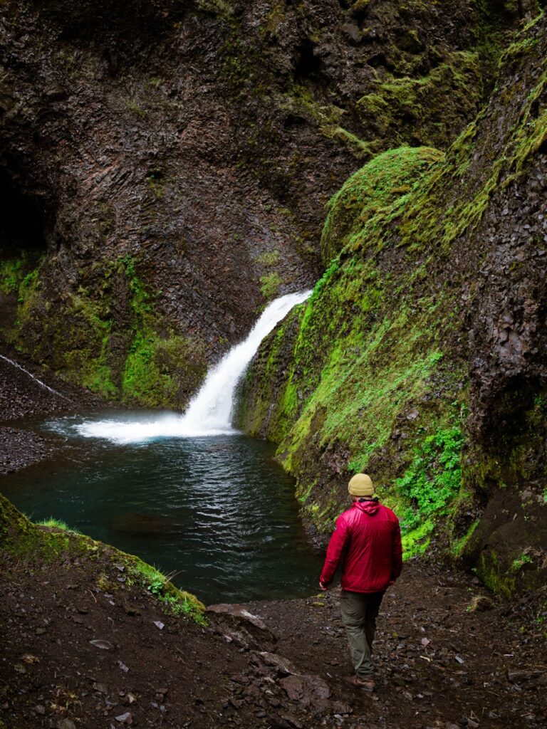 Danny Maiorca at a canyon waterfall in Iceland