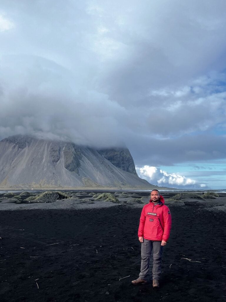 Danny Maiorca at the Vestrahorn Mountain in Iceland