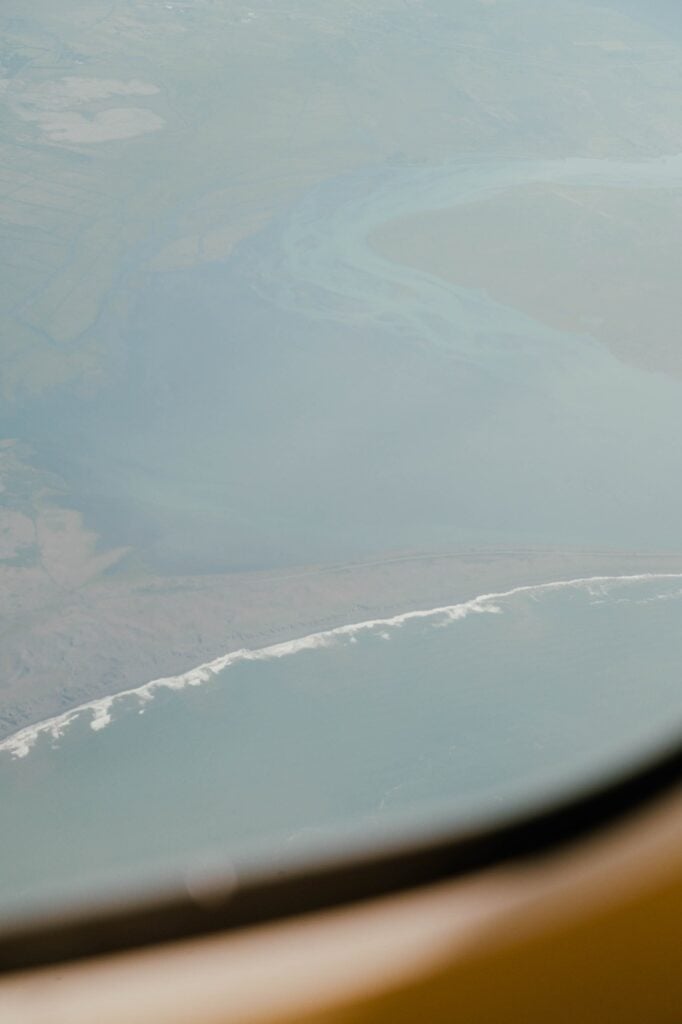 Flying Over Iceland on an Icelandair plane