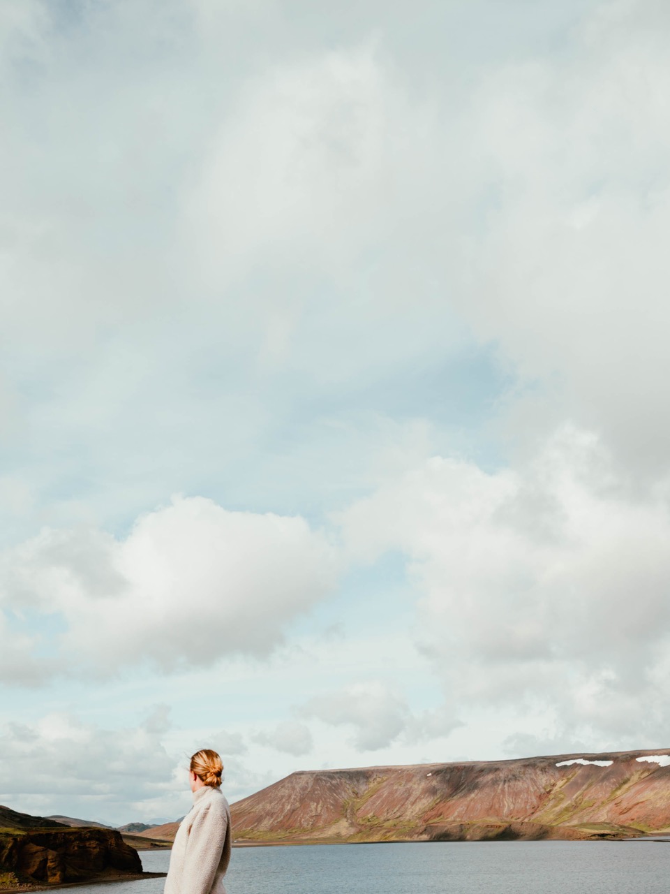 A woman staring at the scenery on the Reykjanes Peninsula