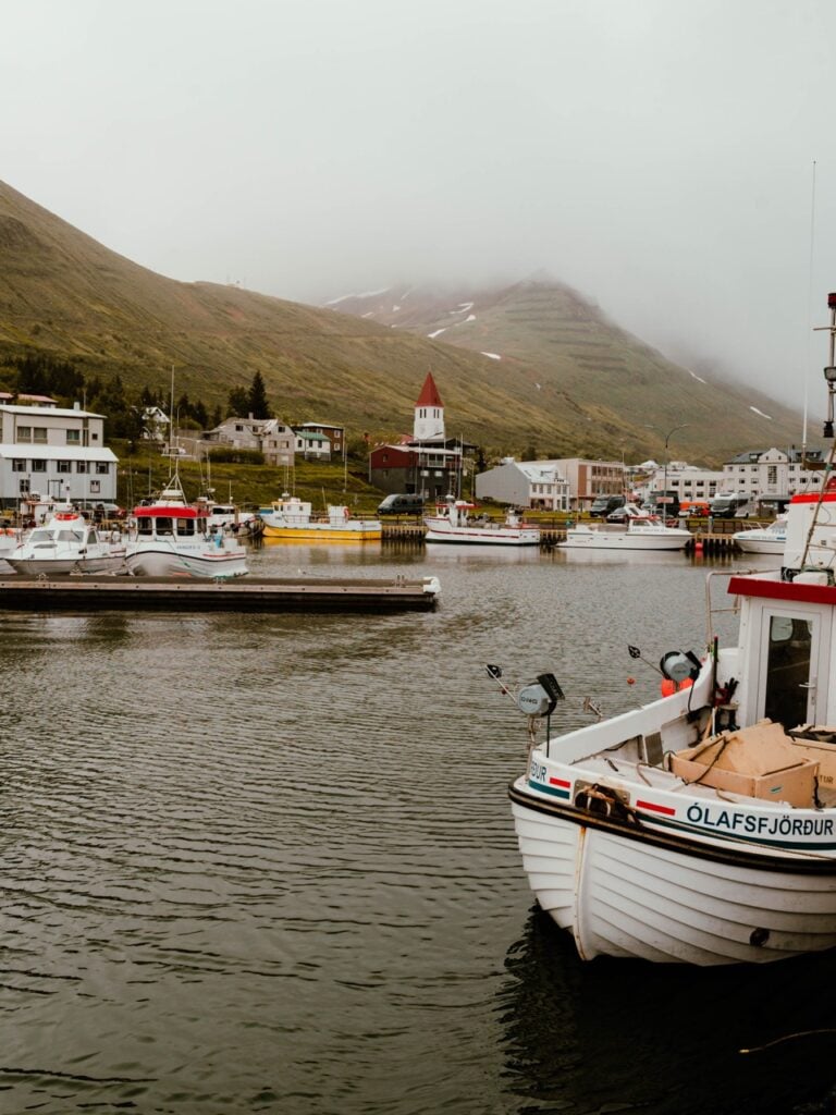 Boats docked in Siglufjörður, Iceland
