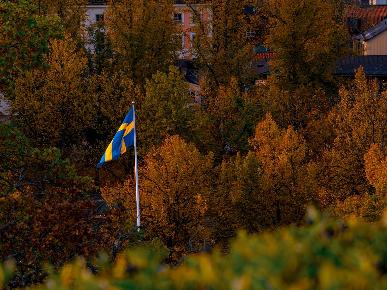 A Swedish flag in Stockholm from Skansen
