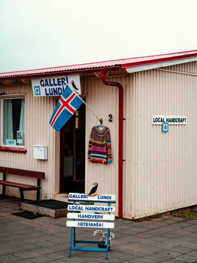 A shop selling Icelandic sweaters in Stykkishólmur, Iceland
