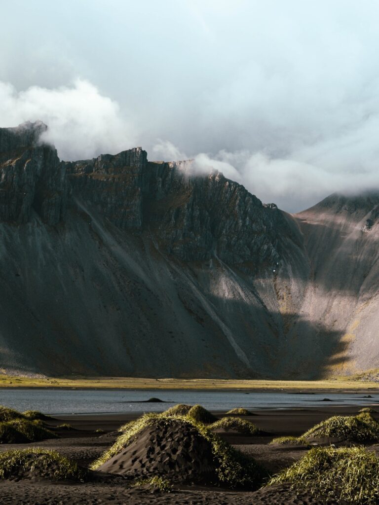Clouds over the Vestrahorn mountain in Iceland