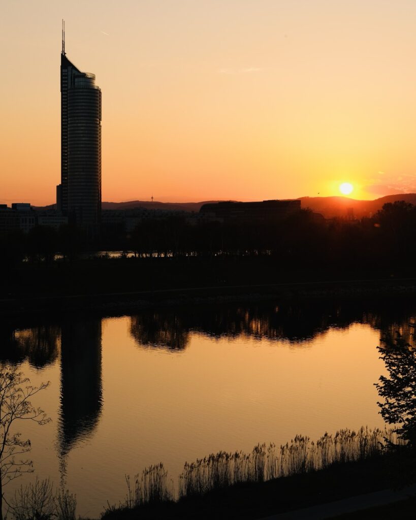 Sunset silhouette in Vienna