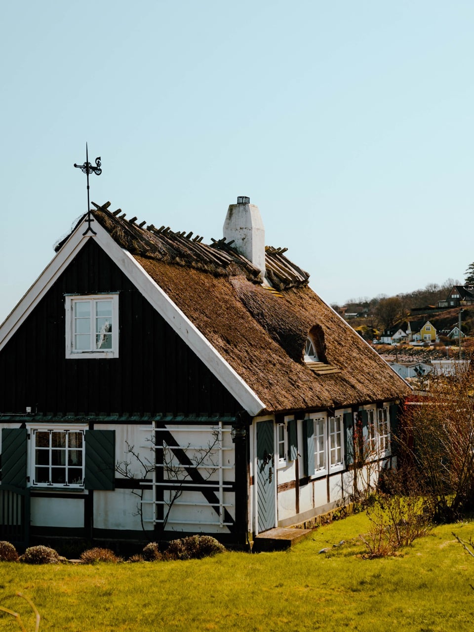 A thatched roof house in Arild, Sweden