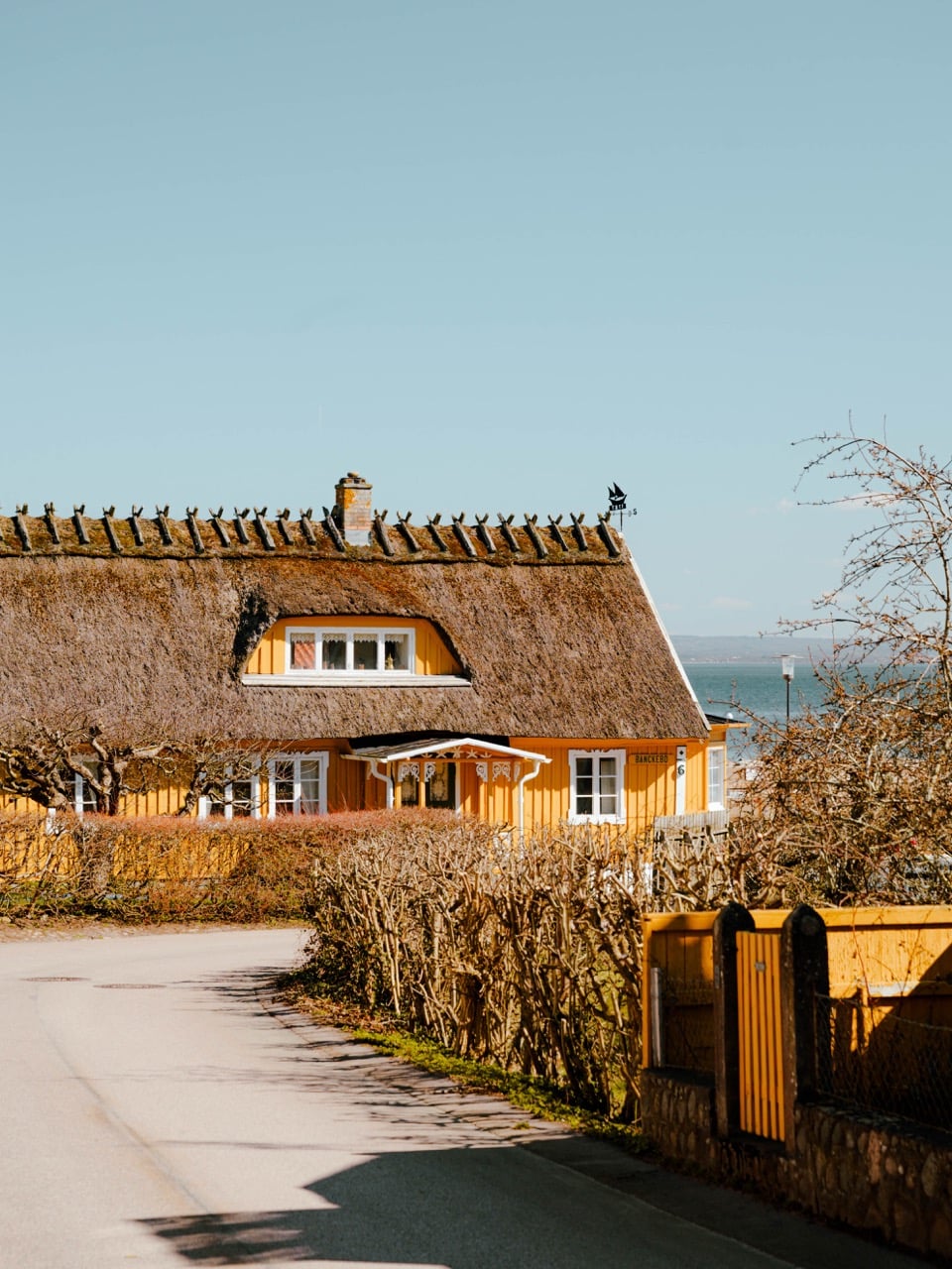 Yellow houses in Arild, Sweden