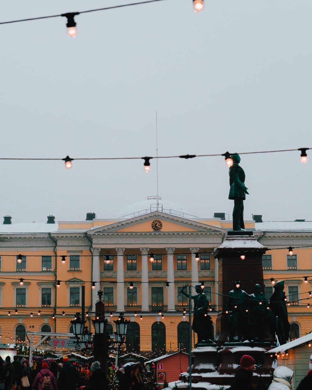 A cloudy day at the Christmas market in Helsinki