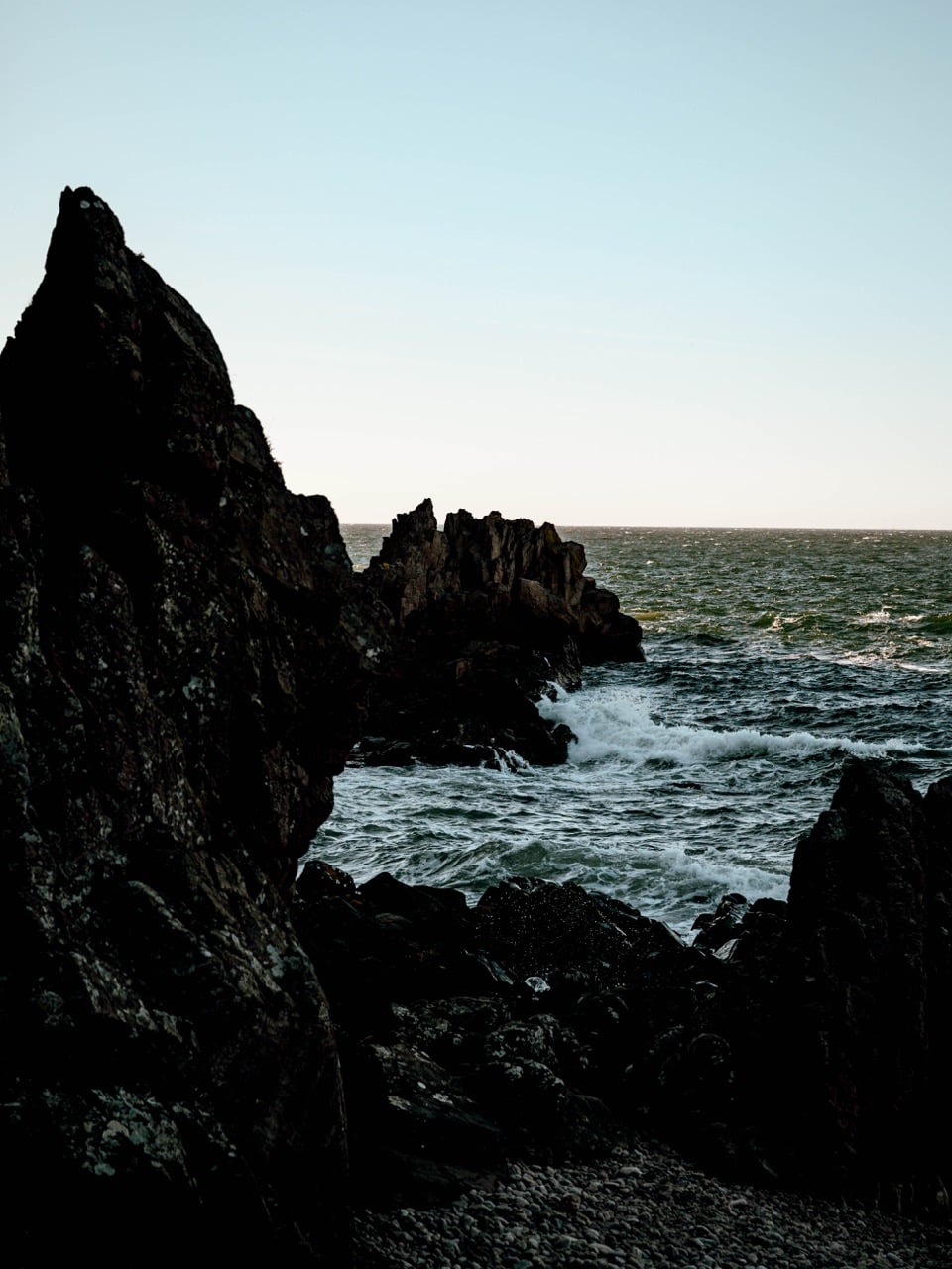 Rocks close to the shore in Sweden at the Kulla Peninsula