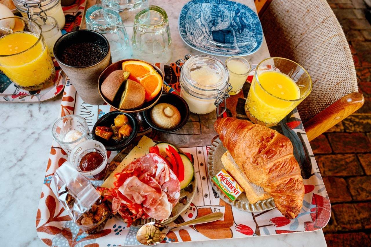 Eating breakfast in Mölle, Sweden