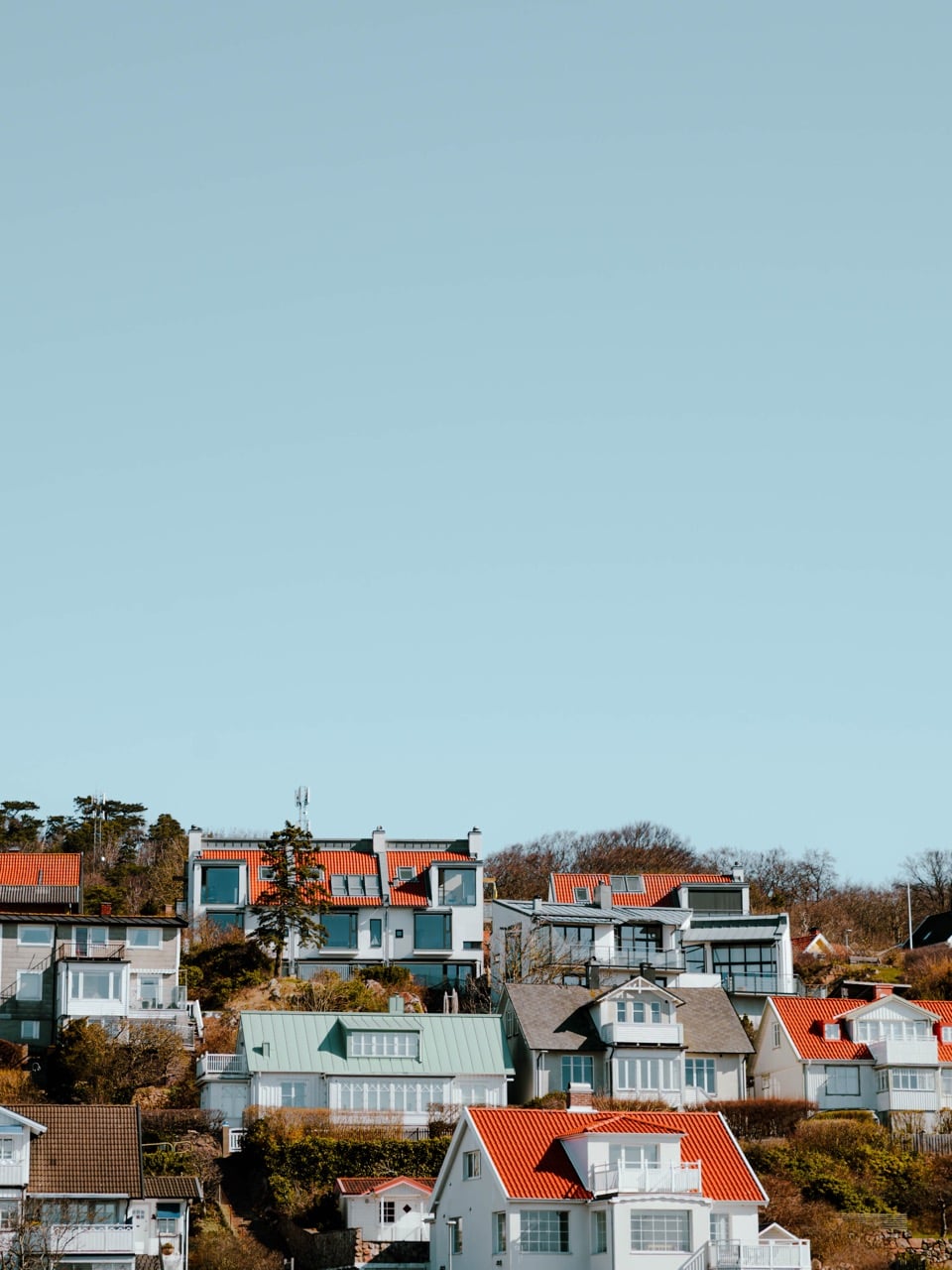 Houses on a hill in Mölle, Sweden