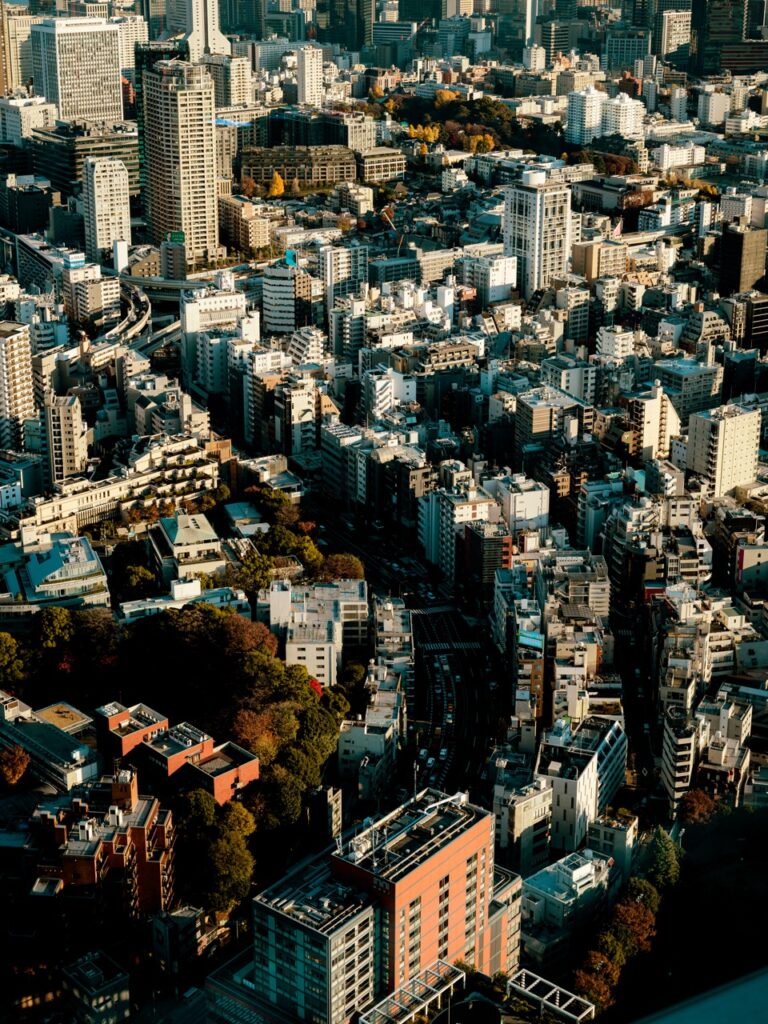 A street in Tokyo seen from Roppongi Hills