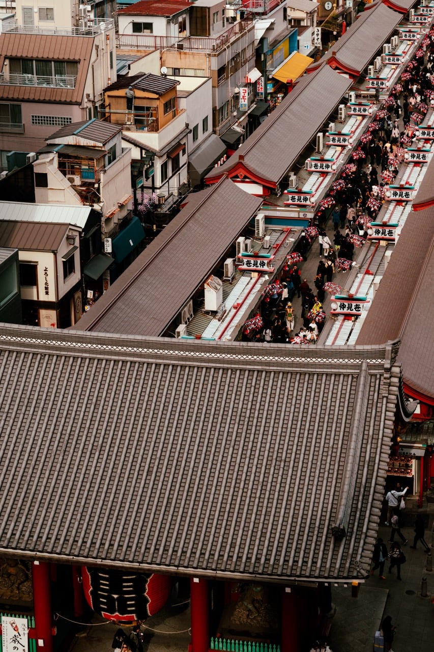 A view of the Senso-ji crowds from above