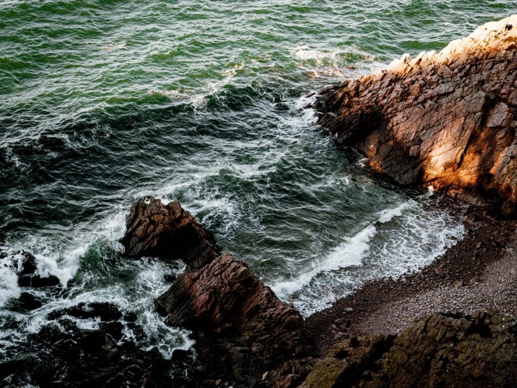 A view of the sea from a cliff in Sweden