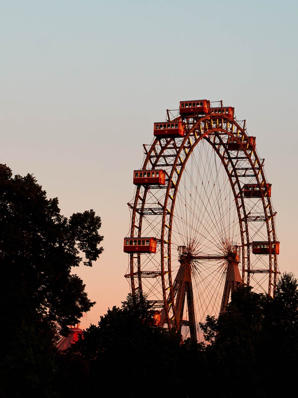 A view of the Prater ferris wheel from afar