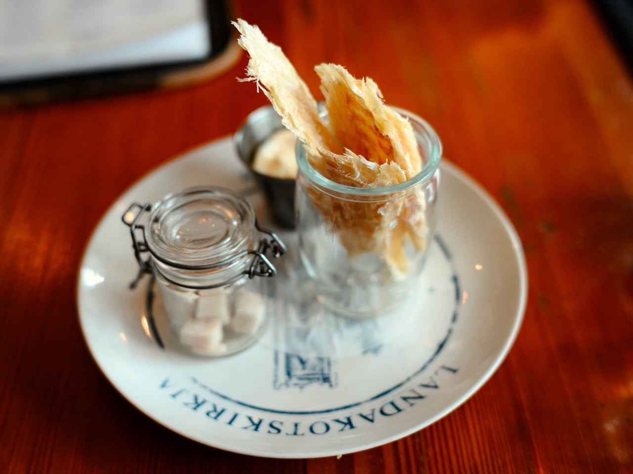 Eating fermented shark at Islenski Barinn in Reykjavik