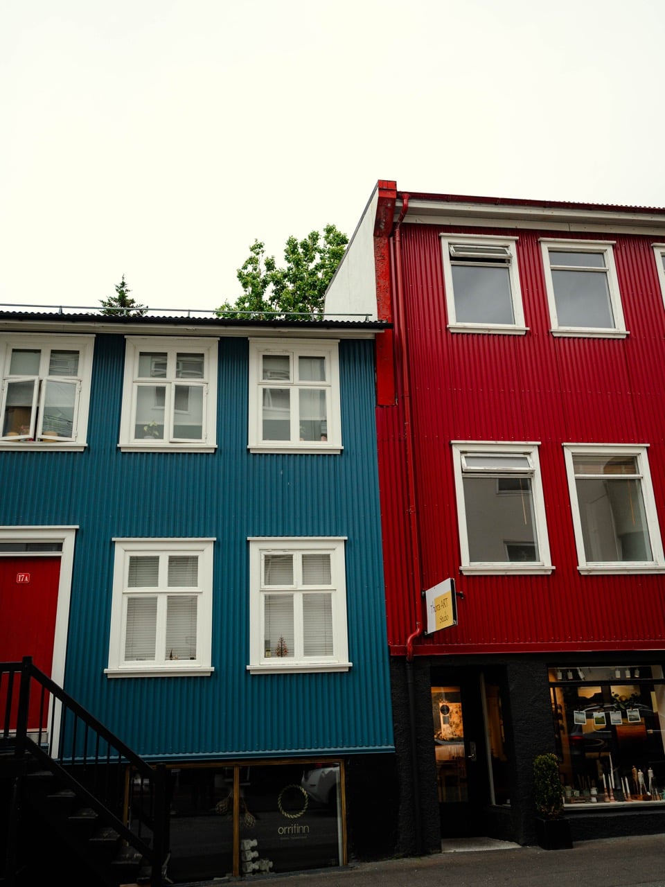 Houses on an overcast day in Reykjavík