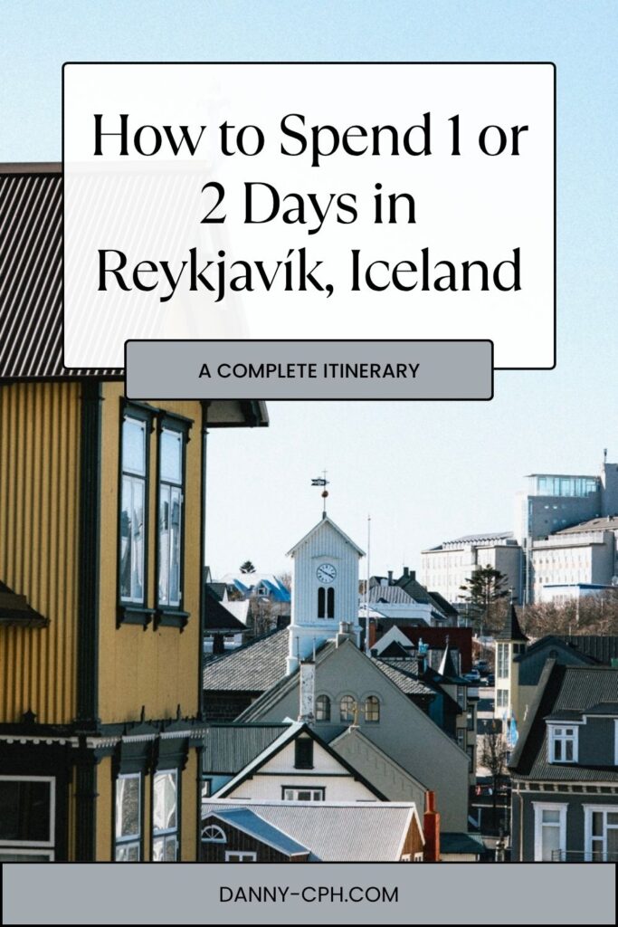 Pinterest pin for a blog post on a Reykjavík itinerary