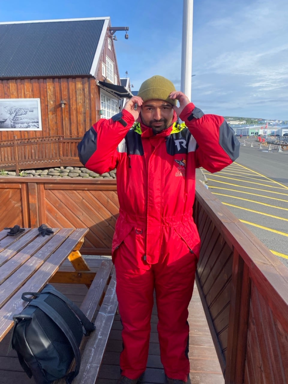 Danny Maiorca at a whale-watching tour in Húsavík, Iceland